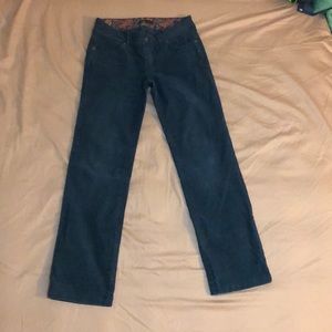 Prana Canyon Corduroy, size 6, dark blue green